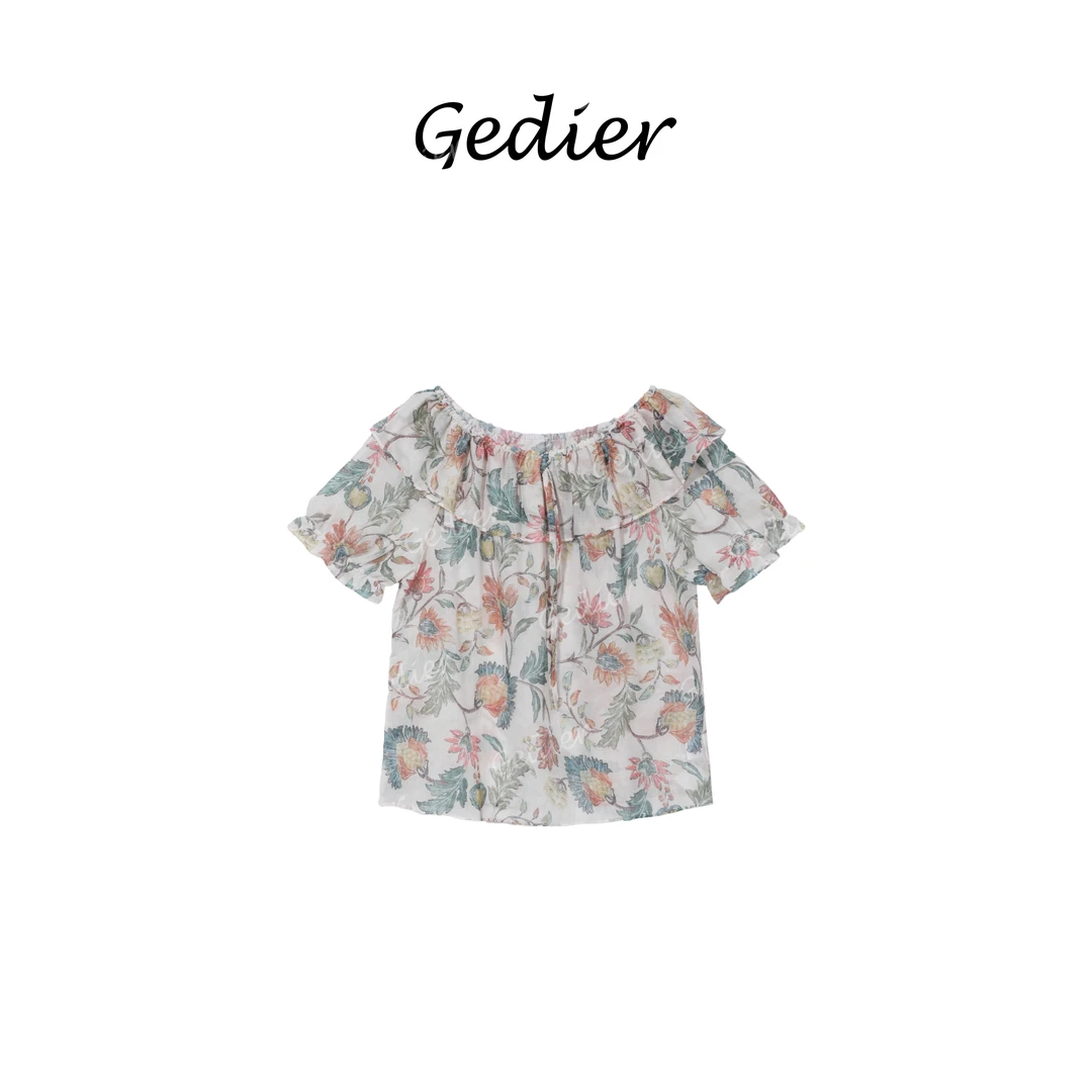 【歌蒂尔】花卉潮流时尚短袖衬衫 CG521011Y