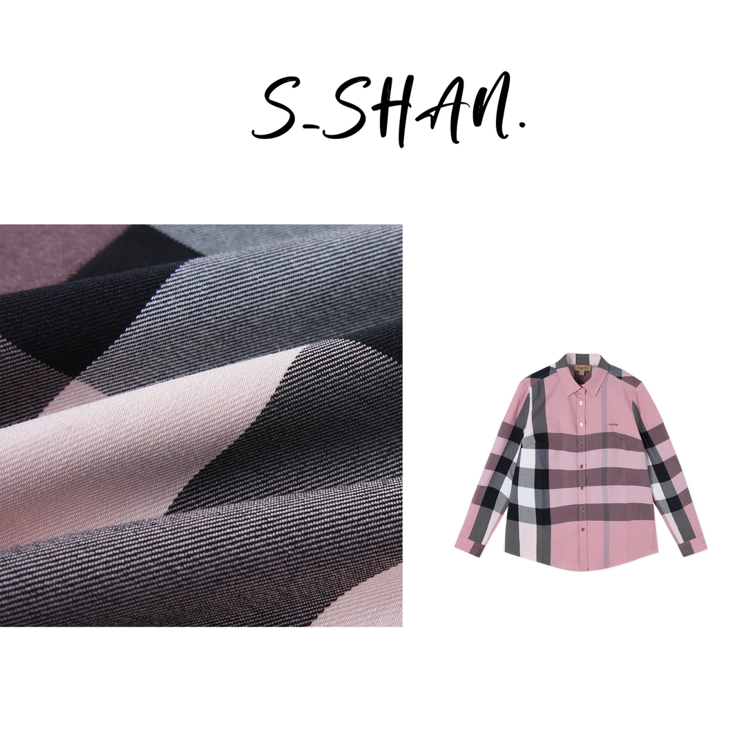 春季户外衬衫格透气秋冬可单穿可打底经典女士粉色衬衫122577