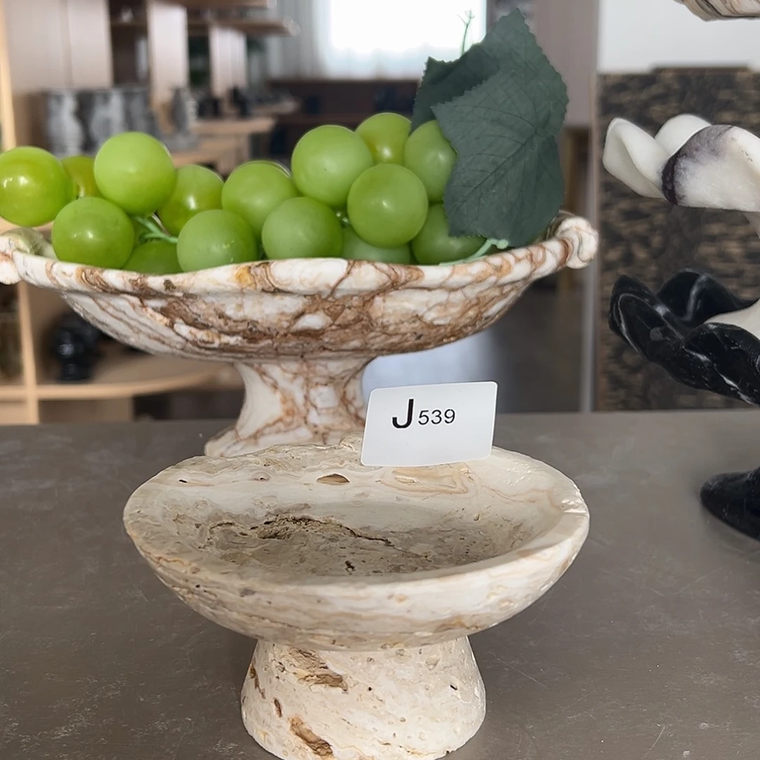 石材J539提拉米苏高脚小果盘