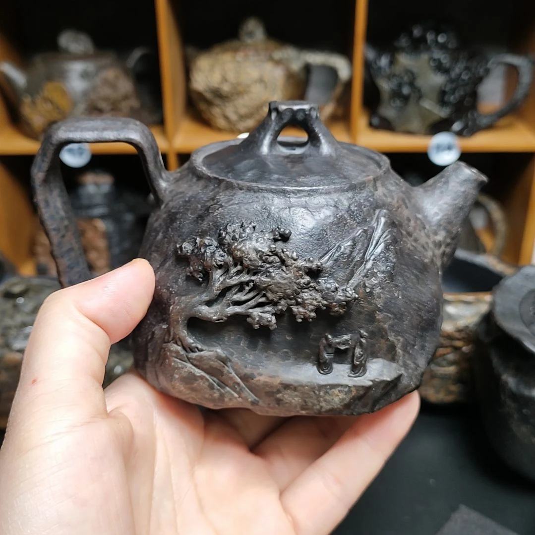 紫砂茶壶抬*山水壶冰碛岩石壶