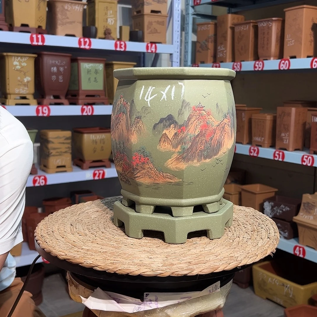 天心紫砂手工花盆