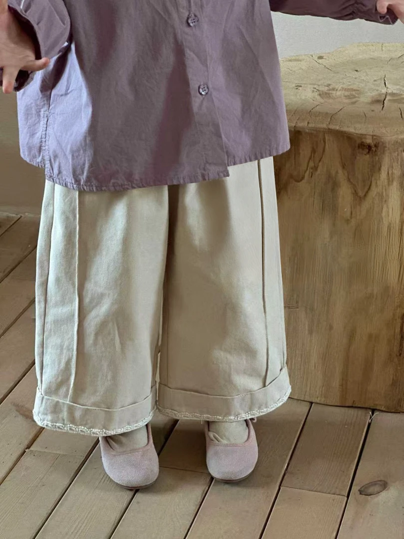 女童百搭秋季杏色裤子长裤百搭