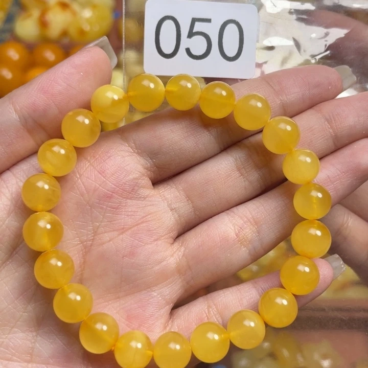蜜蜡未镶嵌珠宝奇石天然蜜蜡圆珠手串卡8+微微瑕