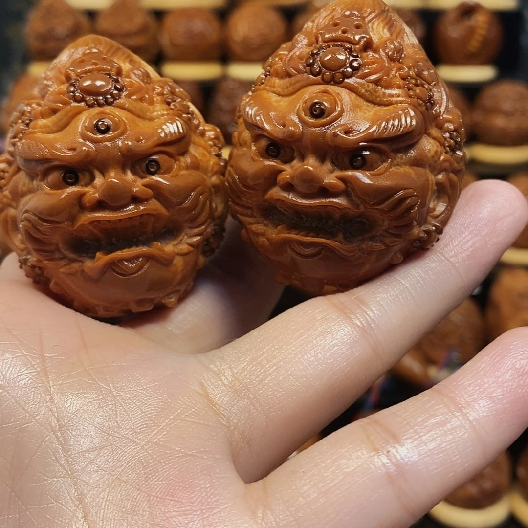 橄榄核吊坠喵**咪大黑天一对00000999