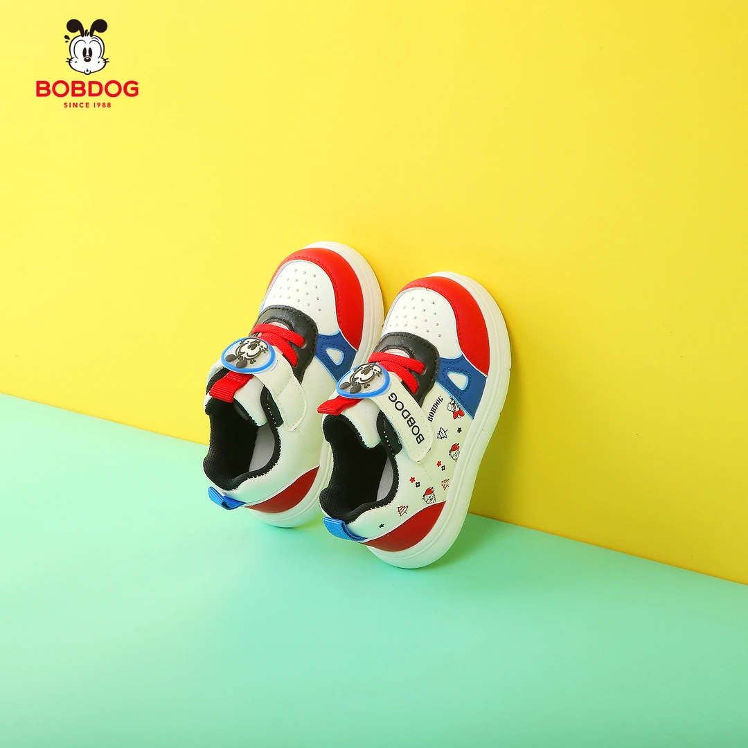 巴布豆童鞋秋季软底学步鞋防踢防滑0-4岁男女宝宝鞋皮面步前板鞋