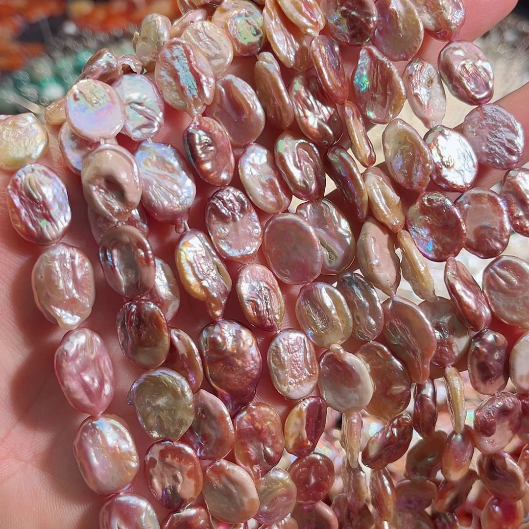 玛瑙/玉髓未镶嵌珠宝半成品淡水珍珠巴洛克椭圆一条12x16mm