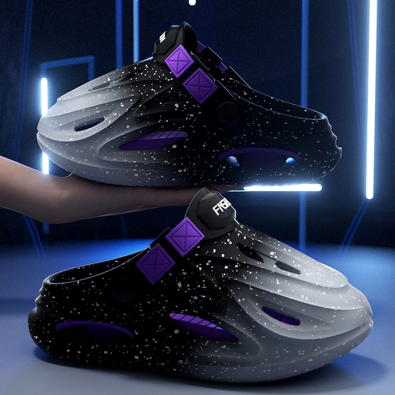 子弹头洞洞鞋男款夏季新款外穿厚底防滑防臭运动两穿透气洞洞鞋