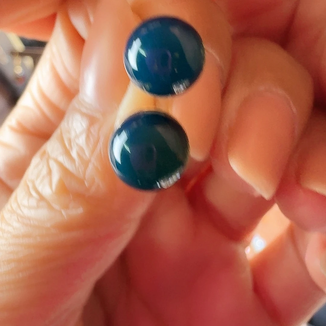 琥珀18K金镶嵌耳饰多米尼加