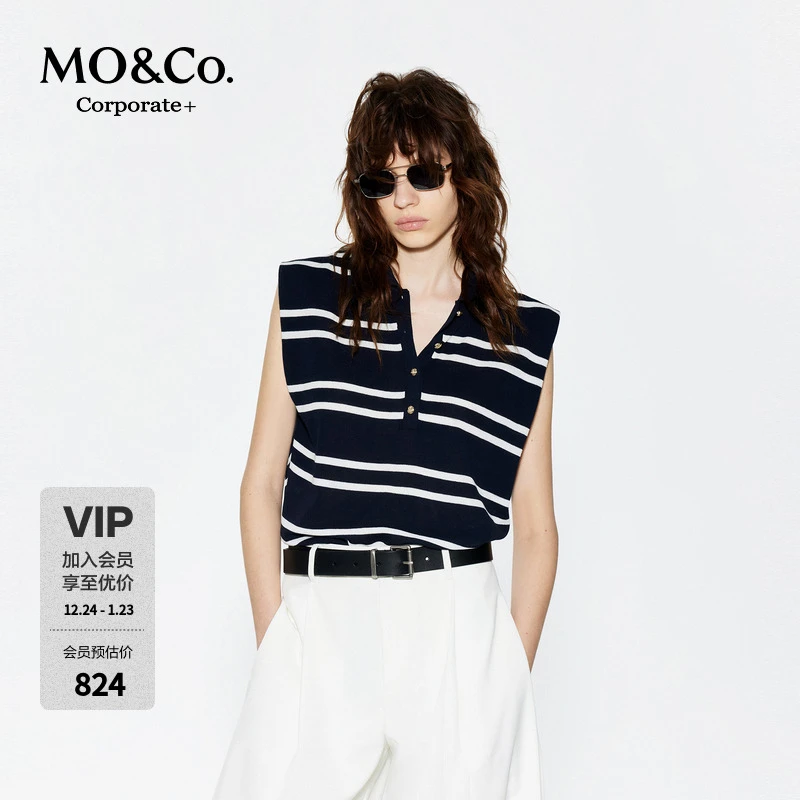 【C+系列】MOCO针织衫轻薄2025夏新品醋酸棉纱宽肩立裁MBE2SWT026