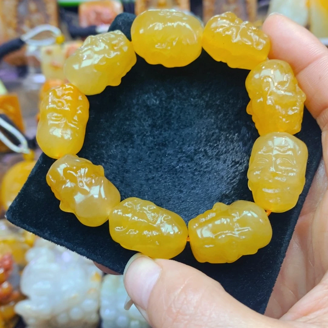 未镶嵌石英质玉（黄龙玉）吊坠(不含链)