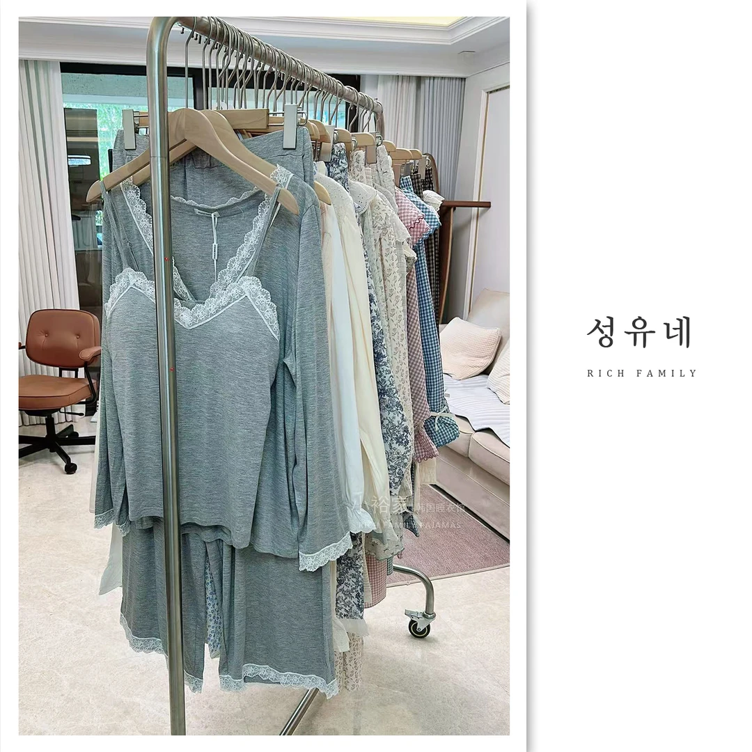 小裕家-新品合集》韩国ins纯色森系/小碎花女睡衣/家居服可外穿