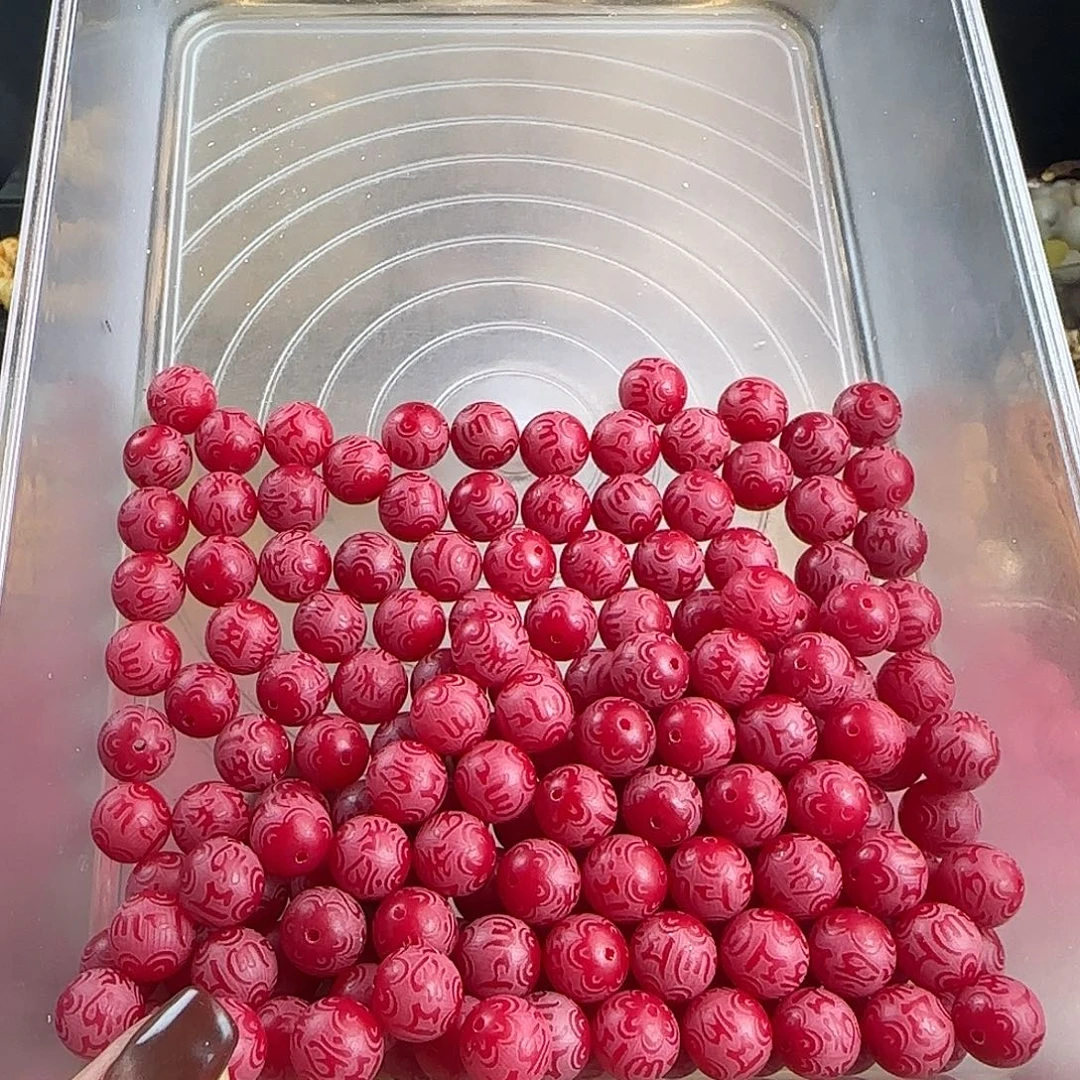 手串菩提根/象牙果卡12红箴言圆160颗