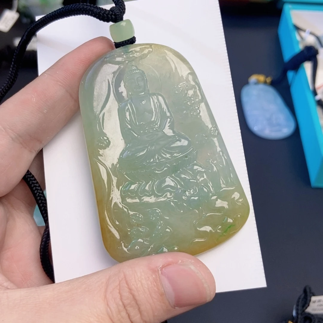 平***云翡翠未镶嵌颈饰天然翡翠吊坠