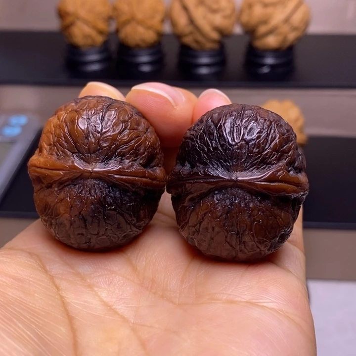 把件文玩核桃墨玉猫眼14