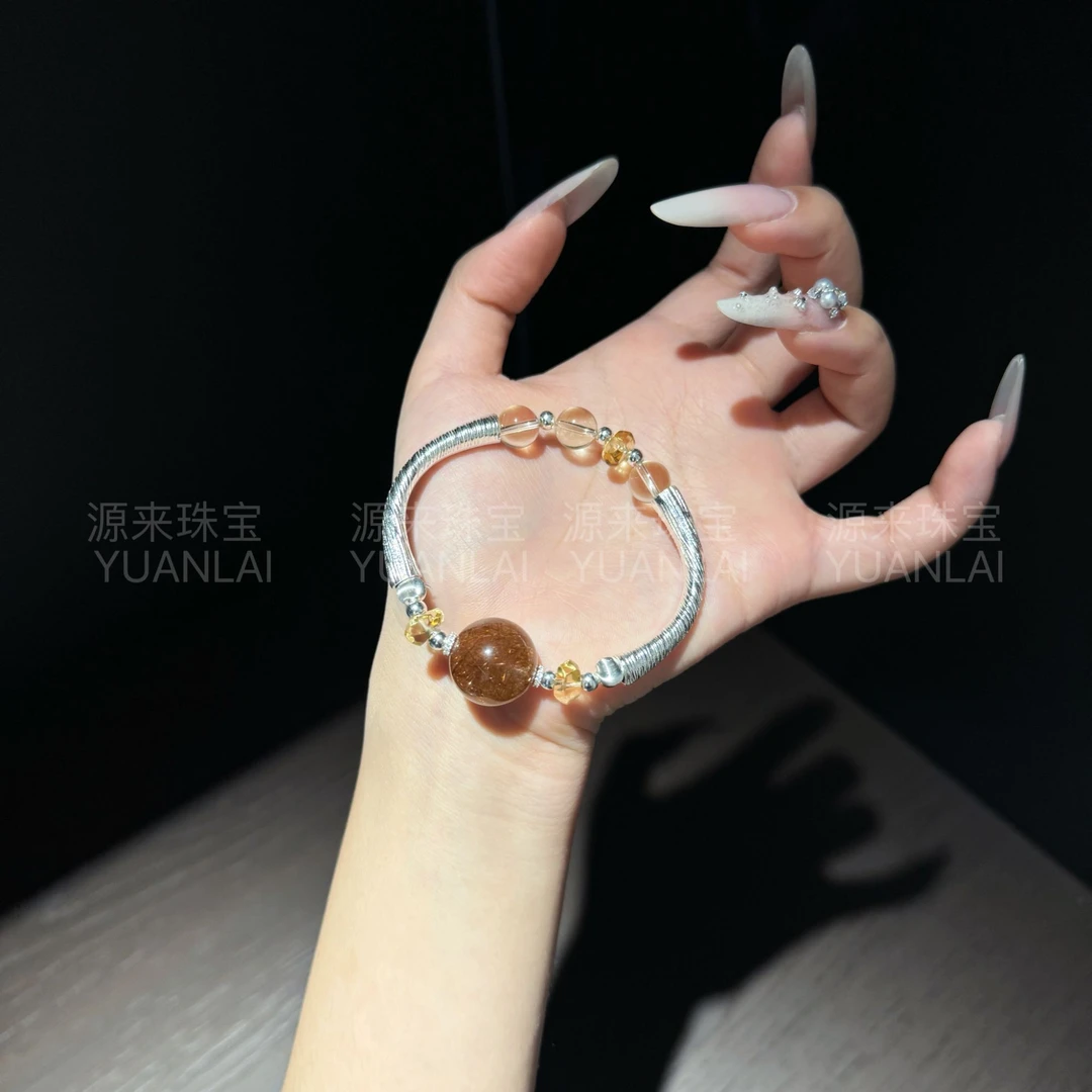 Y1*金缕银韵*天然发晶手串E