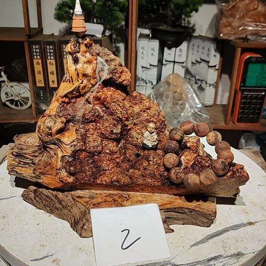 用***6松木2北沉香琥珀木天然造型山水摆件