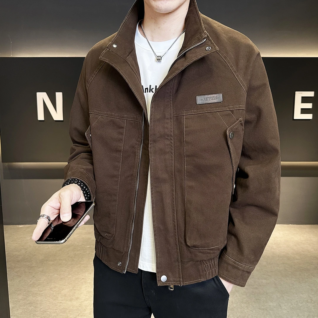 卢密洛布登棉工装风立领夹克外套男秋季新款时尚潮流廓形百搭高端