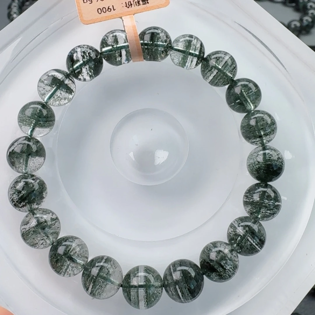 水晶未镶嵌手串千层绿幽灵毕业级