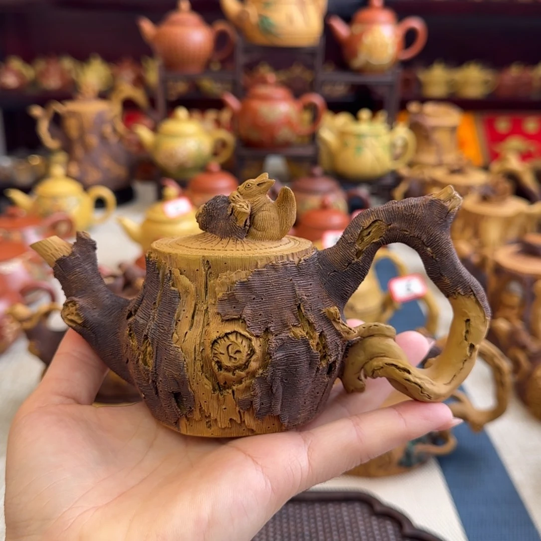 茶壶紫砂树桩松鼠