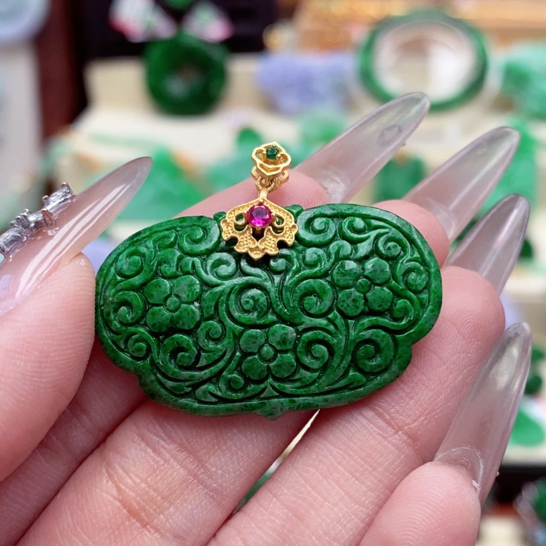 颈饰未镶嵌翡翠未*翡翠吊坠（有瑕）