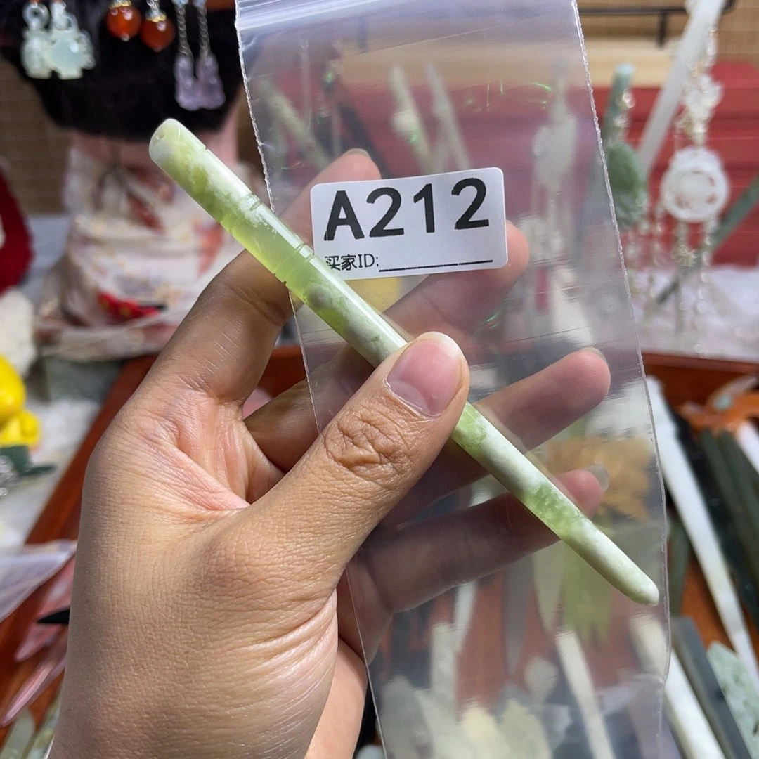 蛇纹石玉发饰未镶嵌循****生