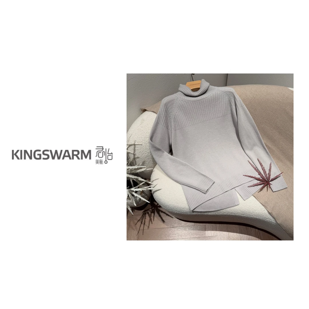 君怡【意大利设计师高领纯色套头羊绒衫】100山羊绒