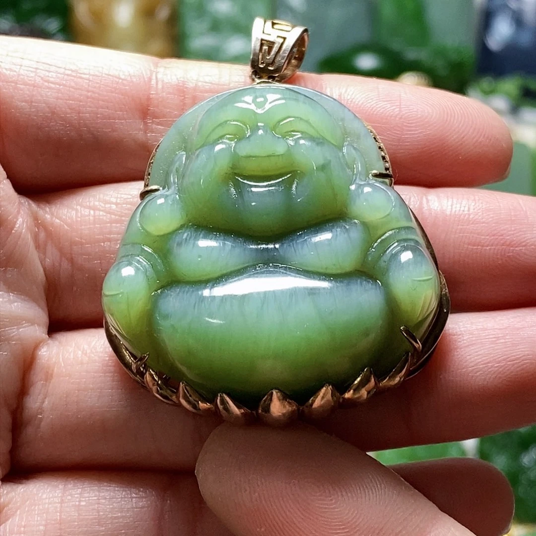 和田玉（碧玉）颈饰银S925镶嵌