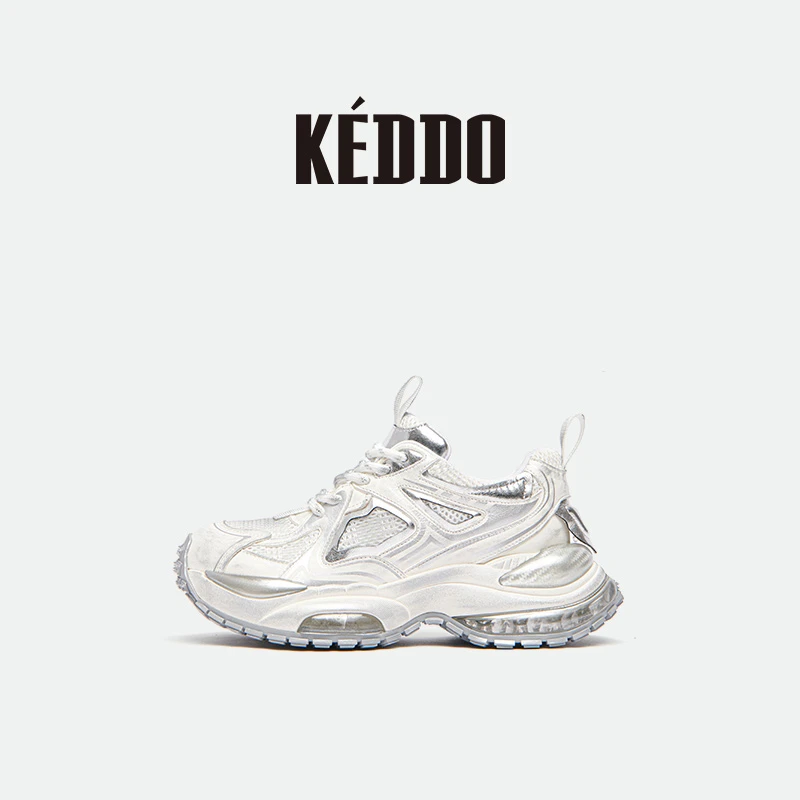 KEDDO“机械少女”厚底增高运动鞋做旧脏脏老爹鞋新款时尚百搭女鞋
