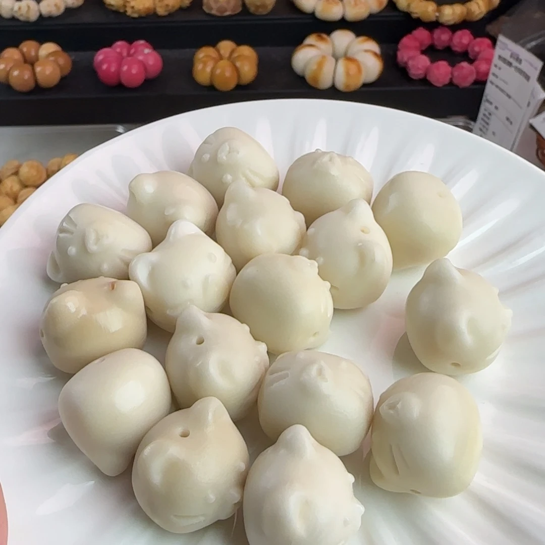 菩提根/象牙果吊坠微瑕疵白色亲亲猫3颗