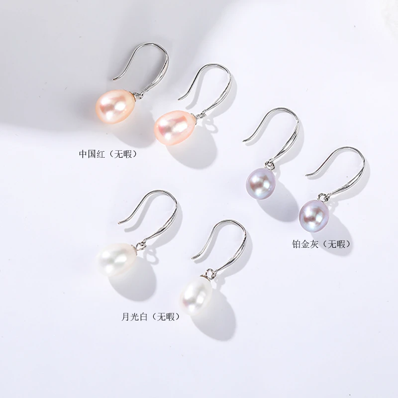 【美人泪】水滴淡水珍珠925银耳钉百搭白色经典精致大点位