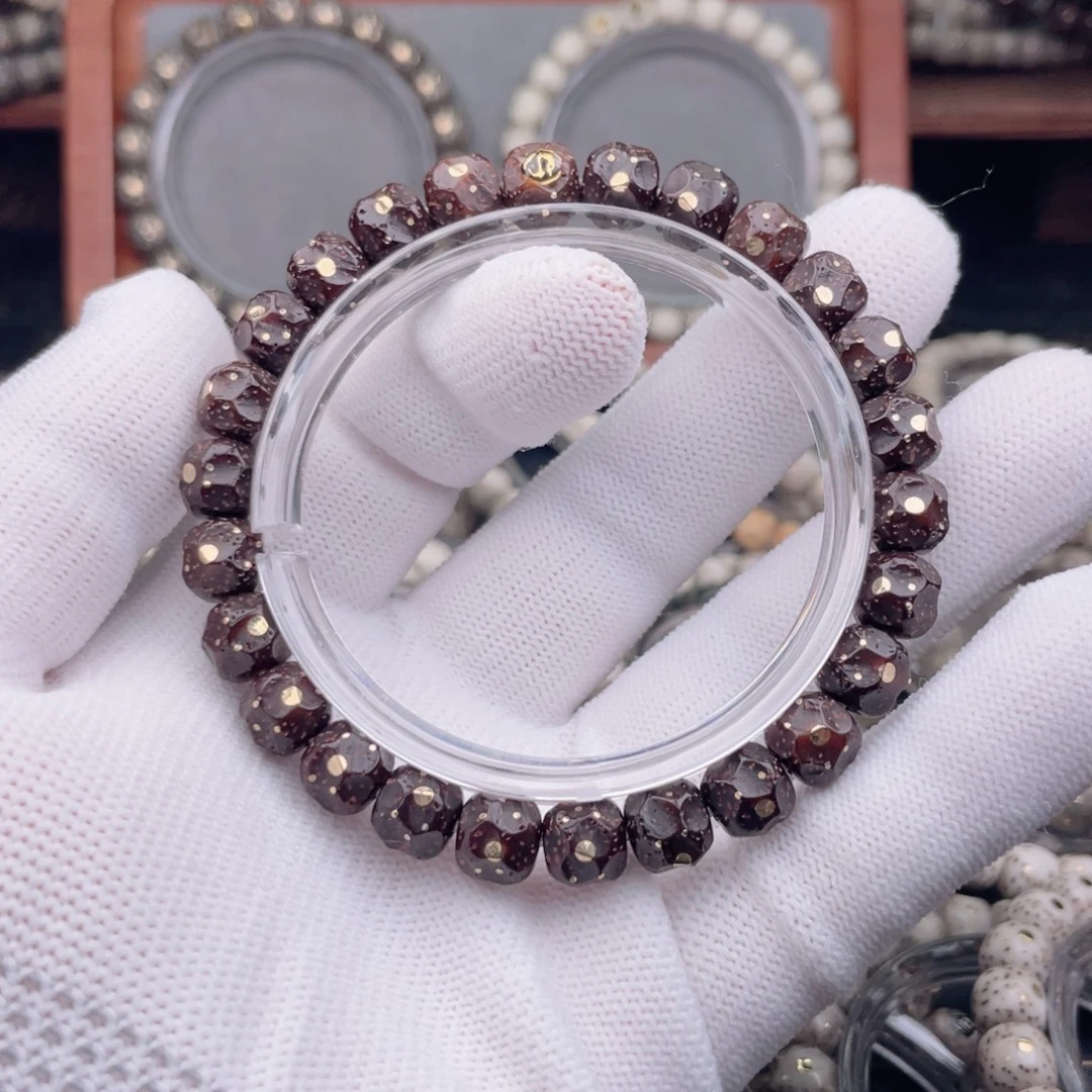 手串星月菩提原生态纯天然黑金星月手工无相