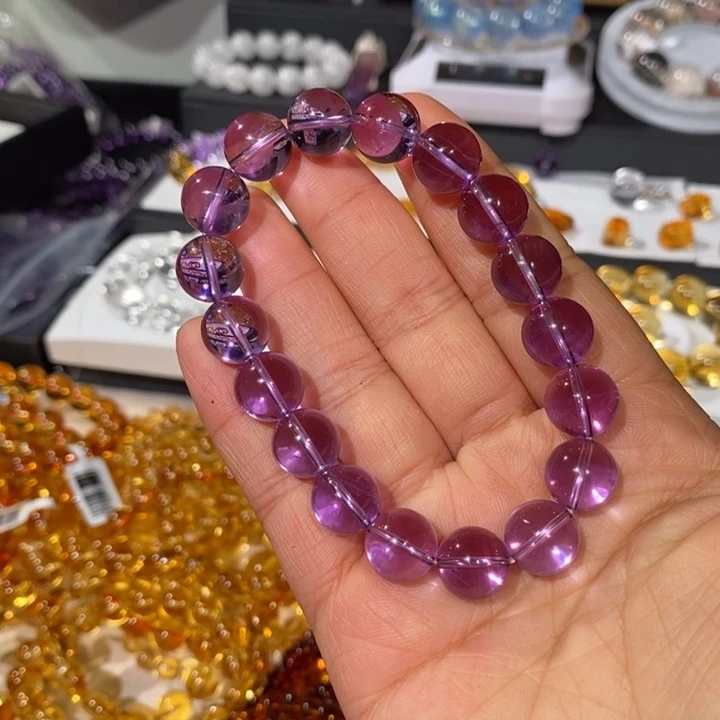 手链未镶嵌水晶11.5mm紫晶