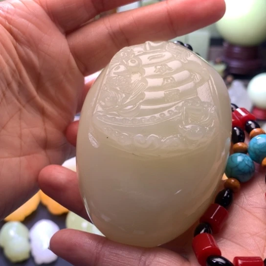 石材方解石手把件