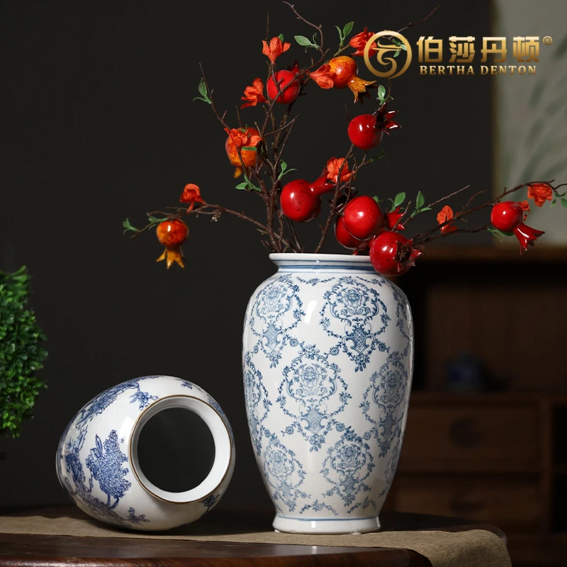 BERTHA DENTON/伯莎丹顿新中式客厅青花瓷摆件陶瓷装饰品陶瓷摆件