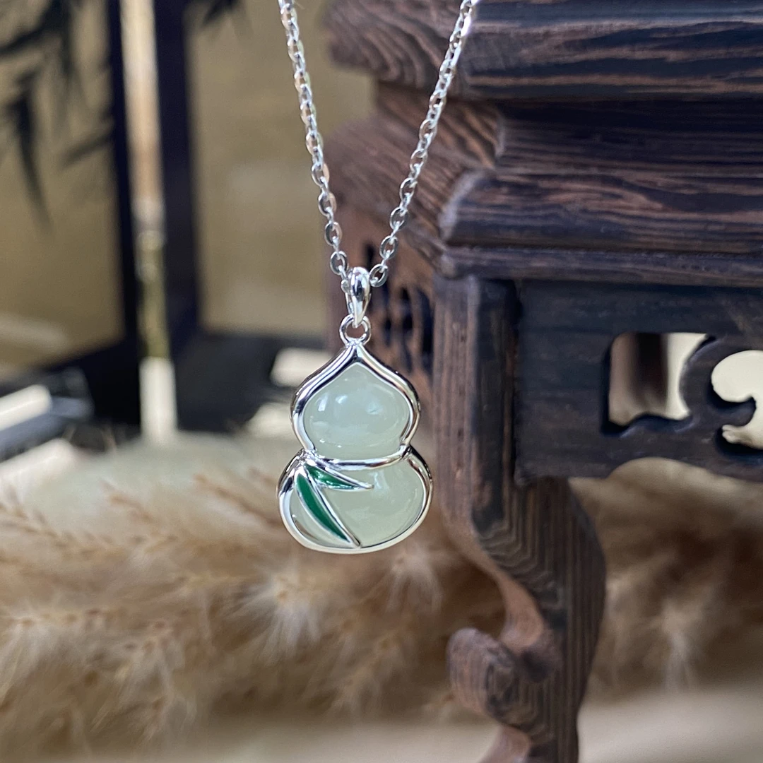 坠链均925银 S925银新潮国风福禄项链