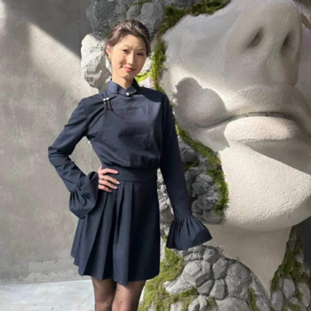 【萨仁服饰】女士气质显瘦民族风中长连衣裙时尚百搭休闲款