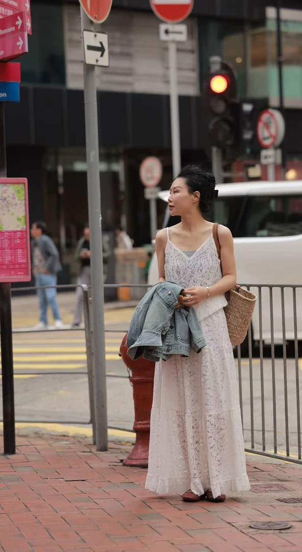 【那尚新品】春 法式松紧腰百搭蕾丝半裙