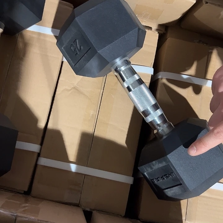 全新六角实心铁11公斤哑铃一对