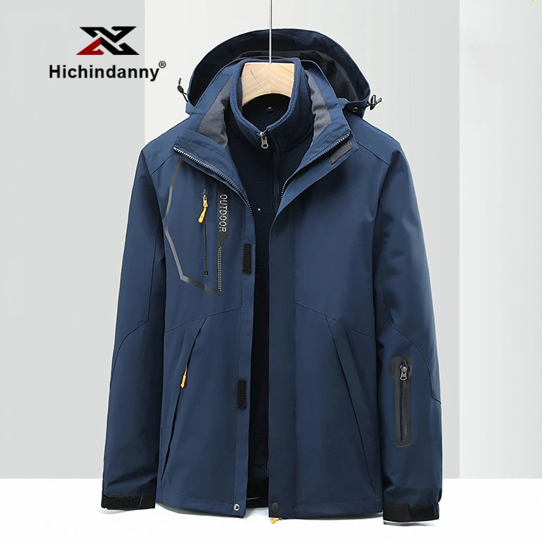 HICHIN户外冲锋衣三合一男女秋冬季加绒加厚防风防水登山保暖外套