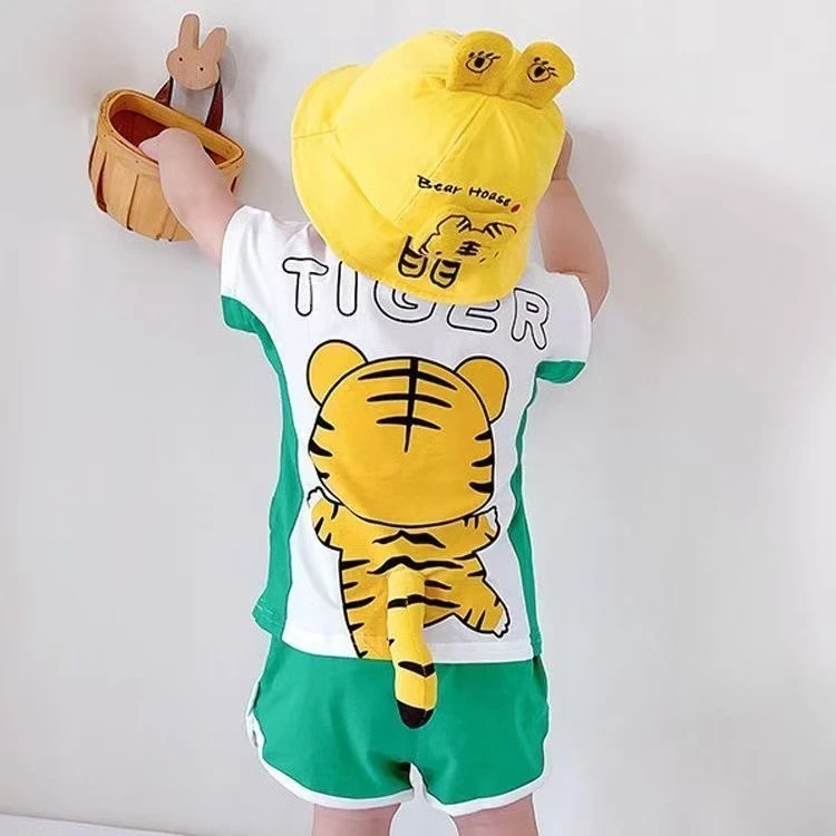 儿童男童恐龙套装男夏季夏装卡通风卡通动漫休闲帅气短袖套装