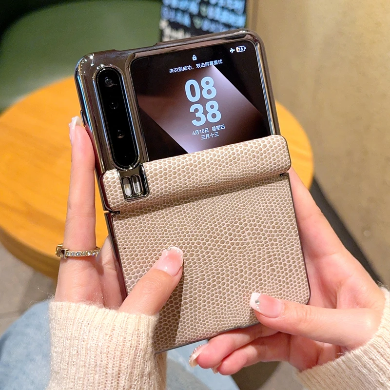 适用华为Pura X阔折叠屏手机壳男女新款purax纯色蜥蜴纹手机壳