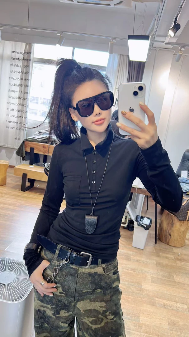 RUYIFASH小众单兜黑T恤