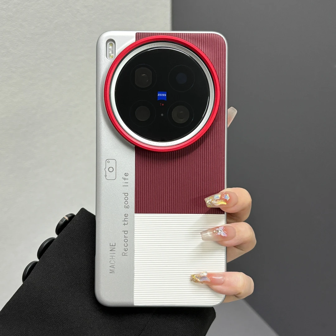 竖条纹相机适用于vivoX200Ultra手机壳华为Mate70pro+小米15皮纹p