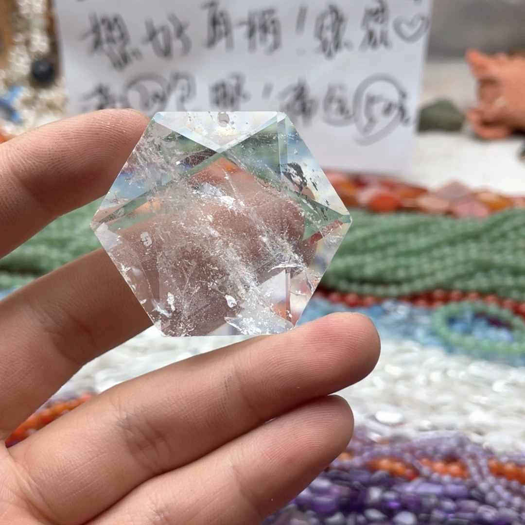 ****兔玛瑙/玉髓合金珠宝半成品一个装白水吊坠