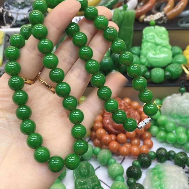 翡翠未镶嵌手链项链23