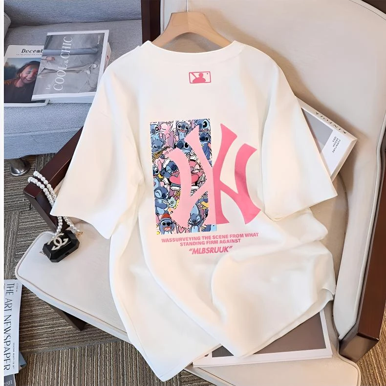 夏季宽松纯棉时尚圆领短袖t恤男女同款潮牌男士网红款衣服设计感t