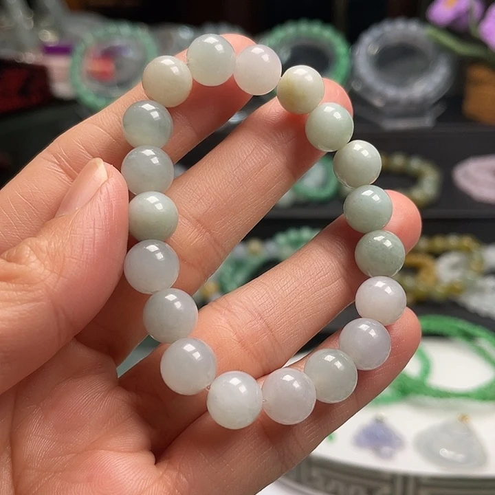 翡翠未镶嵌手链卡9+手串