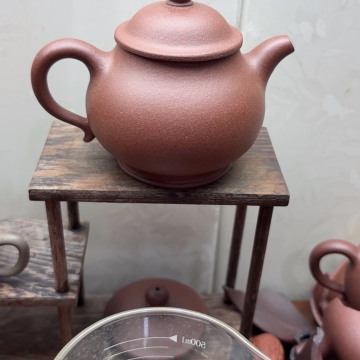 紫砂茶壶原矿半手工紫泥潘壶200cc