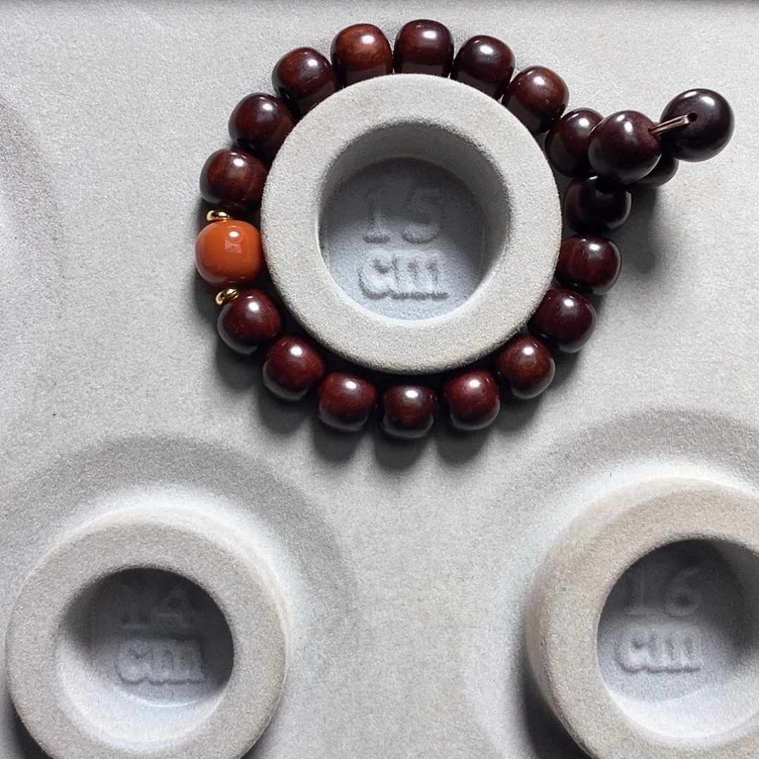 小叶紫檀手串/手链守***老型桶珠11×10mm南红款
