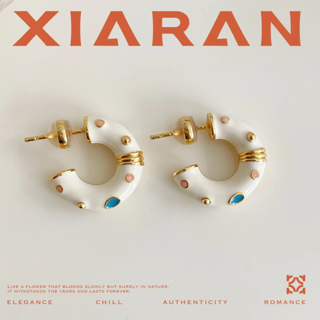 黄铜耳饰 「迪士尼」法式慵懒色彩时尚气质百搭小众优雅设计感耳钉